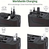 levne Domácí přístroje-univerzální cestovní adaptér multikolíková zástrčka duální port USB napájecí zásuvka nabíječka konvertor eu us uk au zástrčka k dispozici