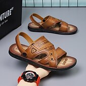 preiswerte Urlaubsandalen-Herrensandalen mit geprägten Details und gepolstertem Fußbett, ideal für lässige Outdoor-Aktivitäten