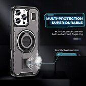 Недорогие Чехлы для iPhone-телефон Кейс для Назначение iPhone 16 Про Макс Плюс Айфон 15 Про Макс Плюс iPhone 14 13 12 Pro Max Plus Кейс на заднюю панель Кольца-держатели Защита от удара Ретро ТПУ ПК