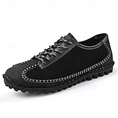 economico Sneakers da uomo-scarpe casual da uomo con lacci fatte a mano color bordeaux e grigio – scarpe da passeggio in pelle vintage