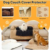 cheap Pet Sofa Cover-Pet Couch Cover for Sofa, Calming Dog Bed for Couch, Fluffy Plush Dog Couch Mat for Furniture Protector for Large Medium Small Dogs and Cats