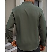 economico camicia da uomo con bottoni-Per uomo Camicia Camicia Estiva Camicia casual Camicia da Spiaggia Camicia con Bottoni Bianco Borgogna Verde militare Manica Lunga Semplice Bavero Vacanza Camicia hawaiana Bottonato Abbigliamento