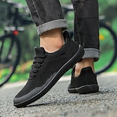 billiga Vardagssneakers-barfota vardagssneakers för män - modern svart, andningsbar mesh, komfortsula - lämplig för dagligt bruk och lätta sporter