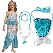 cheap Girls&#039; Costumes-The Little Mermaid Little Mermaid Princess Mermaid Dress Theme Party Costume Cosplay Movie Cosplay for Girls&#039; Kid&#039;s Carnival Masquerade Party Holiday