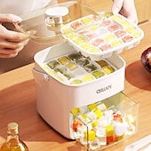 cheap Kitchen Appliances-48 Compartment Easy Lid Ice Cube Dispenser - Large Capacity Double Tier Design Food Grade Plastic Freezer Storage Tray for Whiskey &amp; Cocktails Essential Kitchen Gadgets