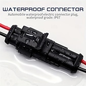 olcso Autós javítószerszámok-elektromos csatlakozó férfi női dugaszolóaljzat gyorscsatlakozó dugó 18awg autó vízálló vezeték autó teherautó motorkerékpár hajóhoz