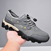 baratos Ténis para Homem-Homens Tênis Tênis Anfíbio Pele PU Com Transparência Respirável Confortável Antiderrapante Com Cadarço Preto Azul Cinzento Verão Primavera