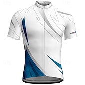 tanie Męskie koszulki-Męskie Koszulka rowerowa Geometryczny Krótki rękaw Rower Tee Tshirt Dżersej z 3 tylnymi kieszeniami Kolarstwo górskie Szybkie wysychanie Anatomiczny kształt Odprowadzające wilgoć Oddychający Sport