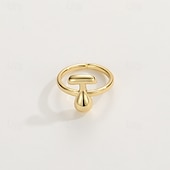 economico I regali-anello con lettera personalizzata, regalo per la mamma, anello con alfabeto regolabile placcato oro 18k, finitura liscia, anello iniziale a fascia aperta, gioielli eleganti per le donne