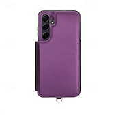 Недорогие Чехлы для Samsung-телефон Кейс для Назначение SSamsung Galaxy S24 Ultra Plus S24 ФЭ S23 S22 S21 S20 Ultra Plus FE S25 S25 Плюс S25 Ультра Кейс на заднюю панель со стендом Молния с ремешком Ретро ТПУ Кожа PU