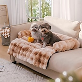 baratos Capa de sofá para animais de estimação-tapete de cama calmante para cães, capa de sofá fofa e felpuda para sofá, protetor de móveis com capa removível e lavável para cães e gatos grandes, médios e pequenos