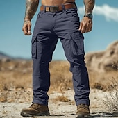 economico Pantaloni cargo-Per uomo Pantaloni Cargo Pantaloni da Lavoro Pantaloni da escursionismo Multi-tasche Gamba Dritta Semplice Traspirante Indossabile Lunghezza intera All&#039;aperto Quotidiano Campeggio &amp; Escursionismo