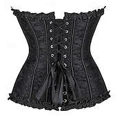 economico corsetto-Rococò Completo Mascherata Corsetto Overbust Cosplay Controllo della Pancia Push-Up Jacquard Jacquard Costume Per donna Reale Mascherata Feste Carnevale di Venezia Adulti Corsetto