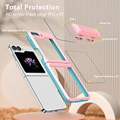 Недорогие Чехлы для Samsung-телефон Кейс для Назначение SSamsung Galaxy Z-флип 6 Z Flip 5 Кейс на заднюю панель Защита от удара Ретро ТПУ ПК