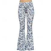 cheap Bottoms-Retro Vintage 1960s Hippie Long Length Dude Funk Bell Bottom Pants Hippie Disco Printing Fit &amp; Flare Women&#039;s Carnival Costume Carnival Daily Wear Pride Parade Pride Month Adults&#039; Pants Spring &amp; Summer