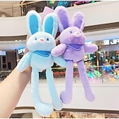 economico Decorazioni pasquali-regalo di pasqua per bambini peluche coniglio che si solleva, giocattoli coniglietto pasquale che si solleva, portachiavi coniglio divertente con design elastico e interattivo, ciondolo coniglio che