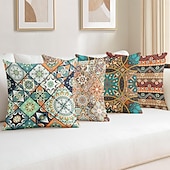 billiga boho stil-Mandala bohemisk dekorativ kuddöverdrag 1 styck mjukt fyrkantigt soffkuddcase kuddfodral för sovrum vardagsrum soffa stol