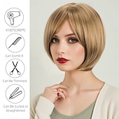 tanie starsza peruka-Peruki syntetyczne Bouncy Curl Kinky Straight Fryzura asymetryczna Schludna grzywka Tkany maszynowo Peruka 30 cali A1 Włosie synetyczne Damskie Klasyczny Wygodny Przejście kolorów Wielokolorowy