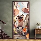 billiga Dörröverdrag-Rolig djur dansande dörrdekorationer dörröverdrag dörrgobeläng dörrgardin dekoration bakgrund inomhus/utomhus dörrbanner för främre dörr bondgård