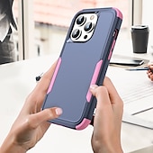 お買い得  iPhone用ケース-電話 ケース 用途 iPhone 16 Pro Max プラス iPhone 15 プロマックスプラス iPhone 14 13 12 11 Pro Max Plus Mini バックカバー 磁石バックル ワイヤレス充電をサポート 耐衝撃 レトロ風 TPU PC