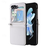 cheap Samsung Cases-Phone Case For Samsung Galaxy Z Flip 7 Z Flip 6 Z Flip 5 Z Flip 4 Back Cover Magnetic Support Wireless Charging Card Slot Retro TPU PU Leather