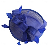 abordables Tocado de Boda-Tocados Plumas Sinamay Boda Fiesta de Noche Elegante Boda Con Pluma Celada Sombreros