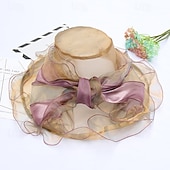 preiswerte Partyhut-Kopfstück Organza Hochzeit Abendgesellschaft Elegant Hochzeit Mit Tüll Kopfschmuck Kopfbedeckung