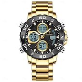 abordables Relojes digitales-Reloj de pulsera electrónico militar Poedagar para hombre, con alarma LED, analógico-digital, pantalla dual, resistente al agua, deportivo.