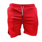 cheap Casual Shorts-Men&#039;s Lined Shorts Athletic Shorts 2 in 1 Board Shorts Swim Shorts Shorts Drawstring Side Pockets Elastic Waist Plain Quick Dry Holiday Going out Gym Vacation Sports Black White Micro-elastic