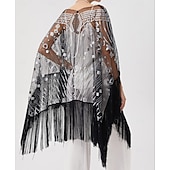 olcso Sálak és Kendők-Retró Ordító 20-as évek 1920-as évek sál Wrap Kendők A nagy Gatsby Flapper lány Flitter Rojt Női Farsang Esküvő Estély Álarcos mulatság Felnőttek Kendő