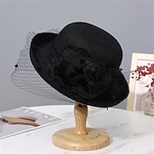 ieftine pălării de petrecere-Pălării pălărie de soare din organza vacanță petrecere de ceai curse de cai cocktail elegantă vintage cu accent floral de accesorii pentru cap