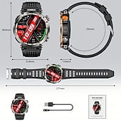 Χαμηλού Κόστους Smartwatch-696 HT30 Εξυπνο ρολόι 1.7 inch Έξυπνο ρολόι Bluetooth Βηματόμετρο Υπενθύμιση Κλήσης Παρακολούθηση Ύπνου Συμβατό με Android iOS Άντρες Κλήσεις Hands-Free Υπενθύμιση Μηνύματος IPX-0 Θήκη ρολογιού 52mm