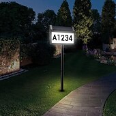 お買い得  経路ライト＆ランタン-ソーラーアドレスライト LED 照明付き屋外アドレスプレート スマートコントロール付き 3色1台防水 ソーラーパワー ハウスナンバーライト 杭付き 屋外 自宅 庭 ストリート ハウス用 1個