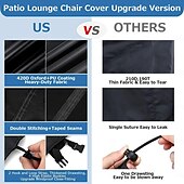 baratos Capa à prova d&#039;água-capa para espreguiçadeira de pátio, capas para espreguiçadeiras pretas à prova d&#039;água com faixa reflexiva, capas para espreguiçadeiras de piscina ao ar livre para uso externo
