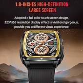 Χαμηλού Κόστους Smartwatch-696 KT83 Εξυπνο ρολόι 1.8 inch Έξυπνο ρολόι Bluetooth Βηματόμετρο Υπενθύμιση Κλήσης Παρακολούθηση Ύπνου Συμβατό με Android iOS Άντρες Κλήσεις Hands-Free Υπενθύμιση Μηνύματος Παρακολούθηση βημάτων