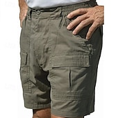 economico Classico-Per uomo Pantaloncini cargo Shorts Bermuda Elastico in vita Multi-tasche Gamba Dritta Semplice Traspirante Indossabile Lunghezza al ginocchio All&#039;aperto Casuale Campeggio &amp; Escursionismo Moda