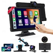 זול DVR לרכב-מסך נייד 4k לרכב מסך מגע hd 9 אינץ&#039; אלחוטי לרכב משחק עם מצלמת גיבוי שליטה קולית fm wifimirror link עבור apple carplay/android auto