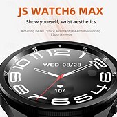 cheap Smartwatch-696 JSwatch6Max Smart Watch 1.43 inch Smartwatch Fitness Running Watch Bluetooth ECG+PPG Pedometer Call Reminder Compatible with Android iOS Women Men Hands-Free Calls Message Reminder IP 67 46mm