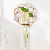 economico sculture murali-stazione di propagazione delle piante a parete – supporto in legno con provette in plastica per talee di piante idroponiche da interno, arredamento per la casa e l&#039;ufficio, regalo unico per gli