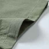economico Vacanza-Per uomo Camicia Camicia di lino Camicia Estiva Camicia da Spiaggia Semplice Vacanza Casuale Bianco Verde militare Grigio scuro Azzurro Manica Corta Colletto Estate Primavera Abbigliamento Coulisse