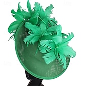 abordables Fascinators-accessoire Imitation Lin Plumes Mariage Soirée Élégant Mariage Avec Plume Casque Couvre-chef