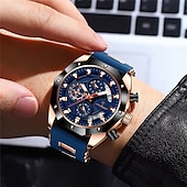 cheap Quartz Watches-POEDAGAR Fashion Men Watch Waterproof Luminous Chronograph Date Man Wristwatch Silicone Strap Luxury Sports Men&#039;s Quartz Watches