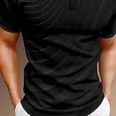  Bărbați Geometică Γραμμή Polo Manșon scurt Tricouri de polo Cămăși cu guler Casual Școală Purtare Zilnică Imprimare 3D Vară Primăvară Toamnă Negru