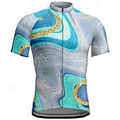 preiswerte Radtrikot Herren-Herren Radtrikot Kurzarm Fahhrad T-Shirt Trikot mit 3 Gesäßtaschen Mountainbike MTB Atmungsaktiv Schnelltrocknend Anatomisches Design Feuchtigkeitsableitend Blau Fuchsie Farbverlauf Sport Bekleidung