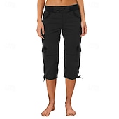 economico pantaloni cargo da donna-Per donna Pantaloni capri Pantaloni da paracadute Moda Streetwear Lunghezza al polpaccio Naturale Blocco di colori Coulisse Tasca Comodo All'aperto Confortevole Streetwear Uscire Rosso arancione