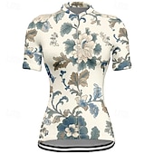 abordables Maillots de mujer-Mujer Maillot de Ciclismo Flor Manga Corta Bicicleta Camiseta Maillot con 3 bolsillos traseros MTB Bicicleta Montaña Secado rápido Diseño Anatómico Capilaridad Transpirable Deportes Amarillo Rosa Azul