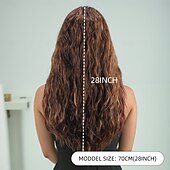 voordelige Synthetische trendy pruiken-Synthetische pruiken Losse krul Diepe Golf Gelaagd kapsel Diepe scheiding Machinegemaakt Pruik 71.1 cm A1 Synthetisch haar Dames Elastisch Klassiek Haar met highlights / balayage Donkerbruin