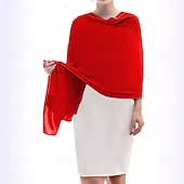 cheap Shawls-Women's Wrap Elegant Sleeveless Chiffon Wedding Wraps With Pure Color For Party Spring &amp; Summer