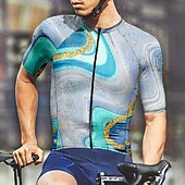 preiswerte Radtrikot Herren-Herren Radtrikot Kurzarm Fahhrad T-Shirt Trikot mit 3 Gesäßtaschen Mountainbike MTB Atmungsaktiv Schnelltrocknend Anatomisches Design Feuchtigkeitsableitend Blau Fuchsie Farbverlauf Sport Bekleidung