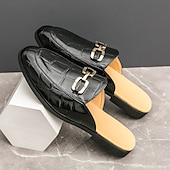 billiga Tillfällig-lackmockasiner för män - sofistikerad slip-on med metallspänne för affärs- och fritidskläder